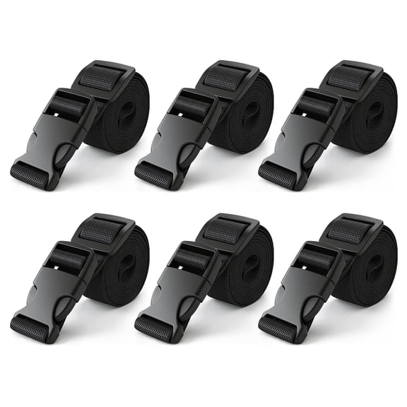 Ayaport Nylon Buckle Straps with Quick Release, Adjustable Luggage Straps for Suitcase, Backpack, Travel Packing, Sleeping Bag — 0.75" x 40", 6 Pack