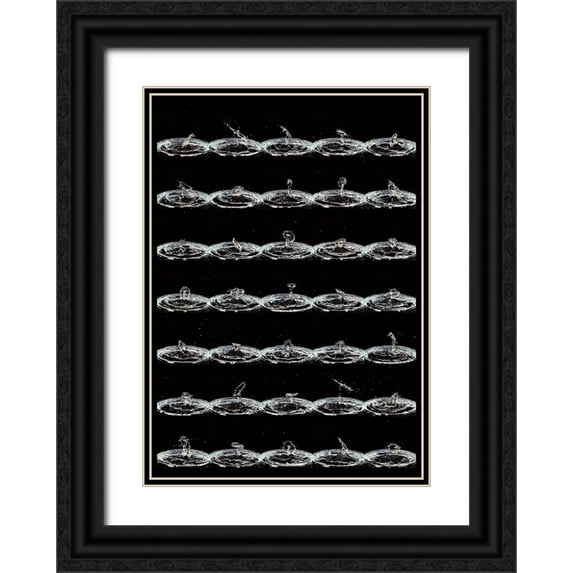 Aybena 11x14 Black Ornate Wood Framed with Double Matting Museum Art Print Titled - Droplets