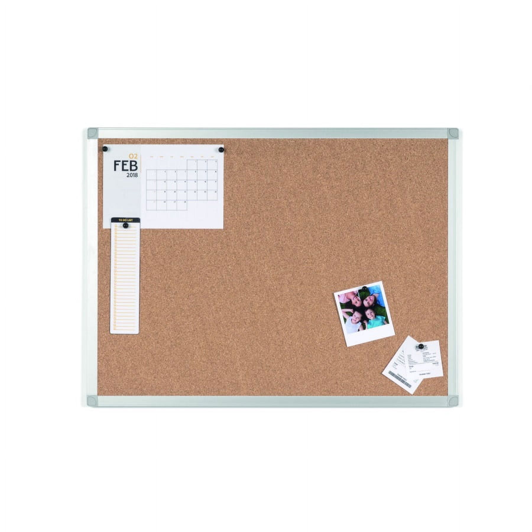 Ayda Cork Bulletin Board, 24" X 36", Aluminum Frame