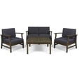thumbnail image 1 of Ayden Outdoor 5 Piece Acacia Wood Chat Set, Gray, Dark Gray, 1 of 16