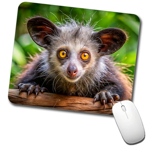 Aye Aye Long Fingered Lemur Mouse Pad Low Profile Gaming Mat