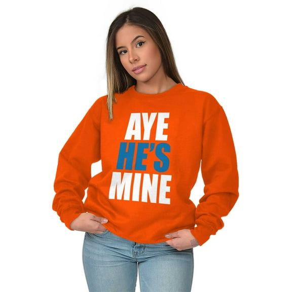 Aye He's Mine Boyfriend Girlfriend Women Plus Size Crewneck Sweatshirt Brisco Brands 4X