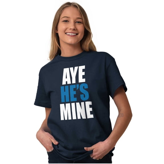 Aye He's Mine Boyfriend Girlfriend Women's Plus Size Graphic Tee Brisco Brands 3X