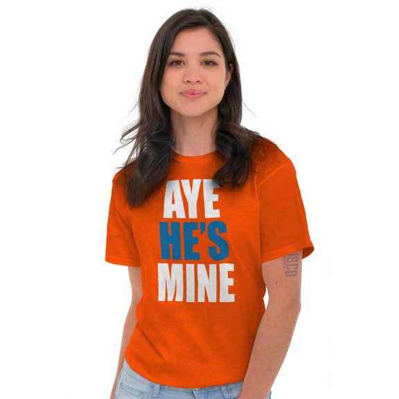 Aye He's Mine Boyfriend Girlfriend Women Plus Size Graphic Tee Tees Brisco Brands 2X
