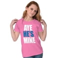 thumbnail image 1 of Aye He's Mine Boyfriend Girlfriend Womens Fitted Plus Size Graphic Tee Brisco Brands 2X, 1 of 5