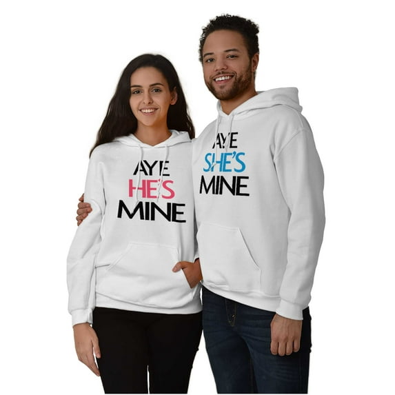 Aye Matching Set His Hers Cute Funny Men's Big & Tall Graphic Hoodie Brisco Brands 3X