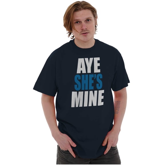 Aye She Mine Boyfriend Girlfriend Men's Big & Tall Crewneck Graphic Tee Brisco Brands 2X