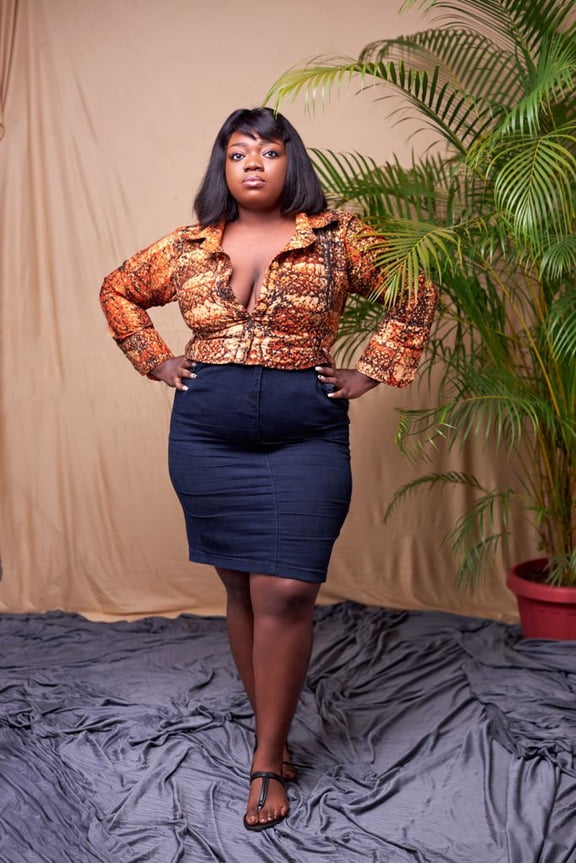 Ayele Batik Long Sleeve Tie Up Back Crop Top