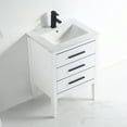 thumbnail image 1 of Ayer 24" Single Bathroom Vanity Set - 18D x 24W x 34H White - Black Trim Metal Finish, 1 of 5