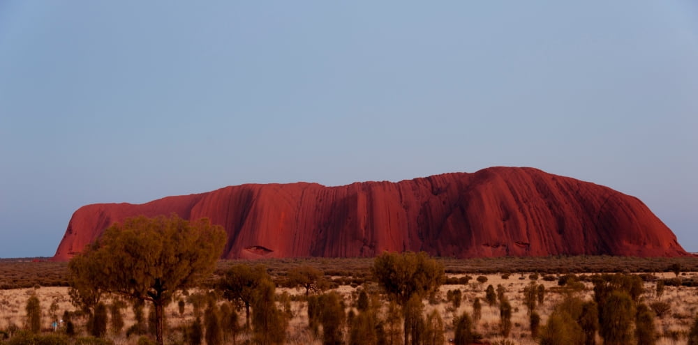 Ayers Rock at dusk Northern Territory Australia Canvas Art - Panoramic Images (36 x 12)