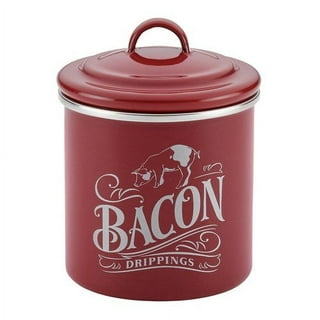 400ML/13.5OZ Bacon Grease Container with Strainer, Silicone Freeze Oil  Collector Bin for Storing Frying Oil and Cooking Grease. (Rose Red)