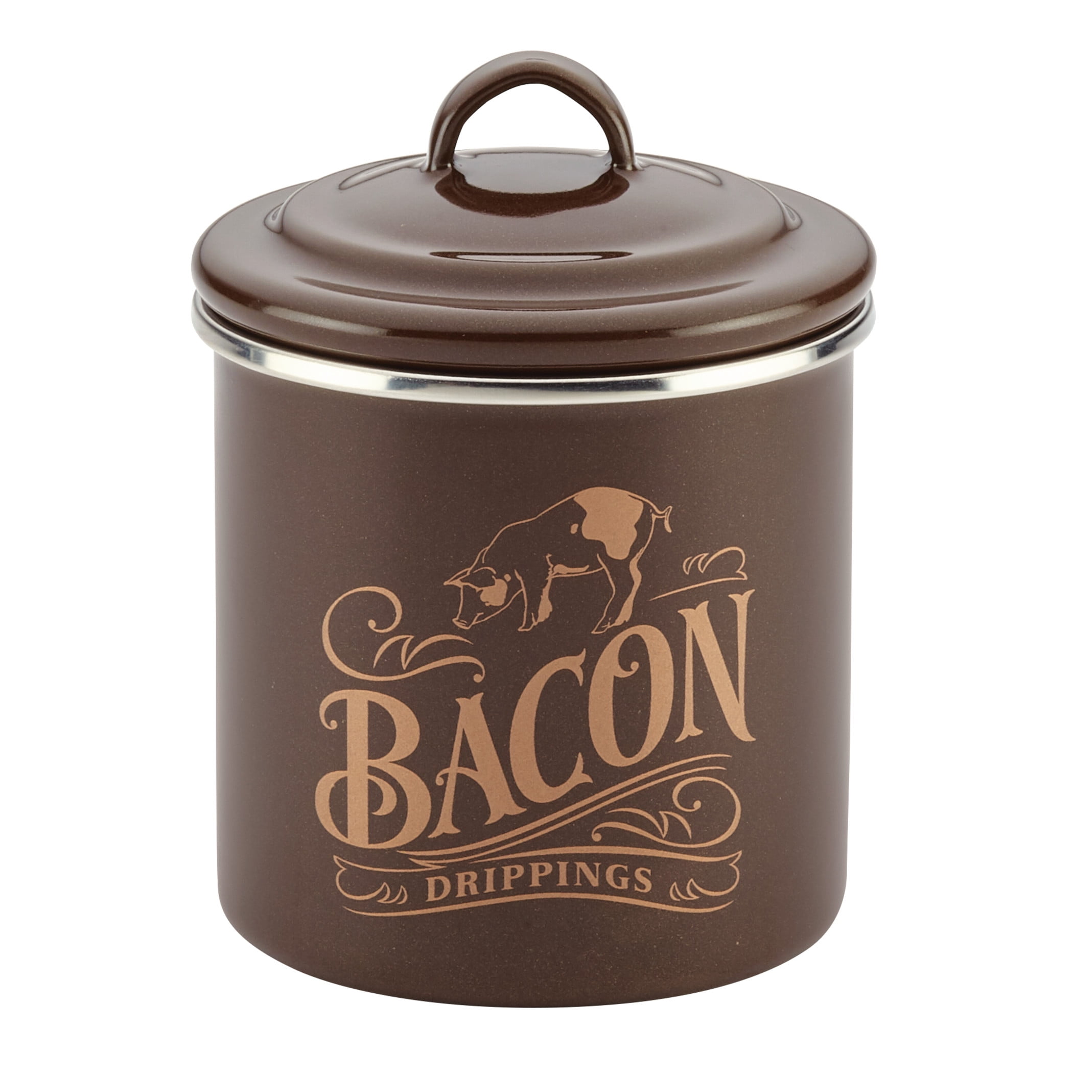 1pc, Bacon Grease Pot, Oil Pot, Enamel Bacon Grease Pot, Cooking Oil  Storage Jar, Bacon Grease Saver Container With Strainer, Enamel Bacon  Grease Save