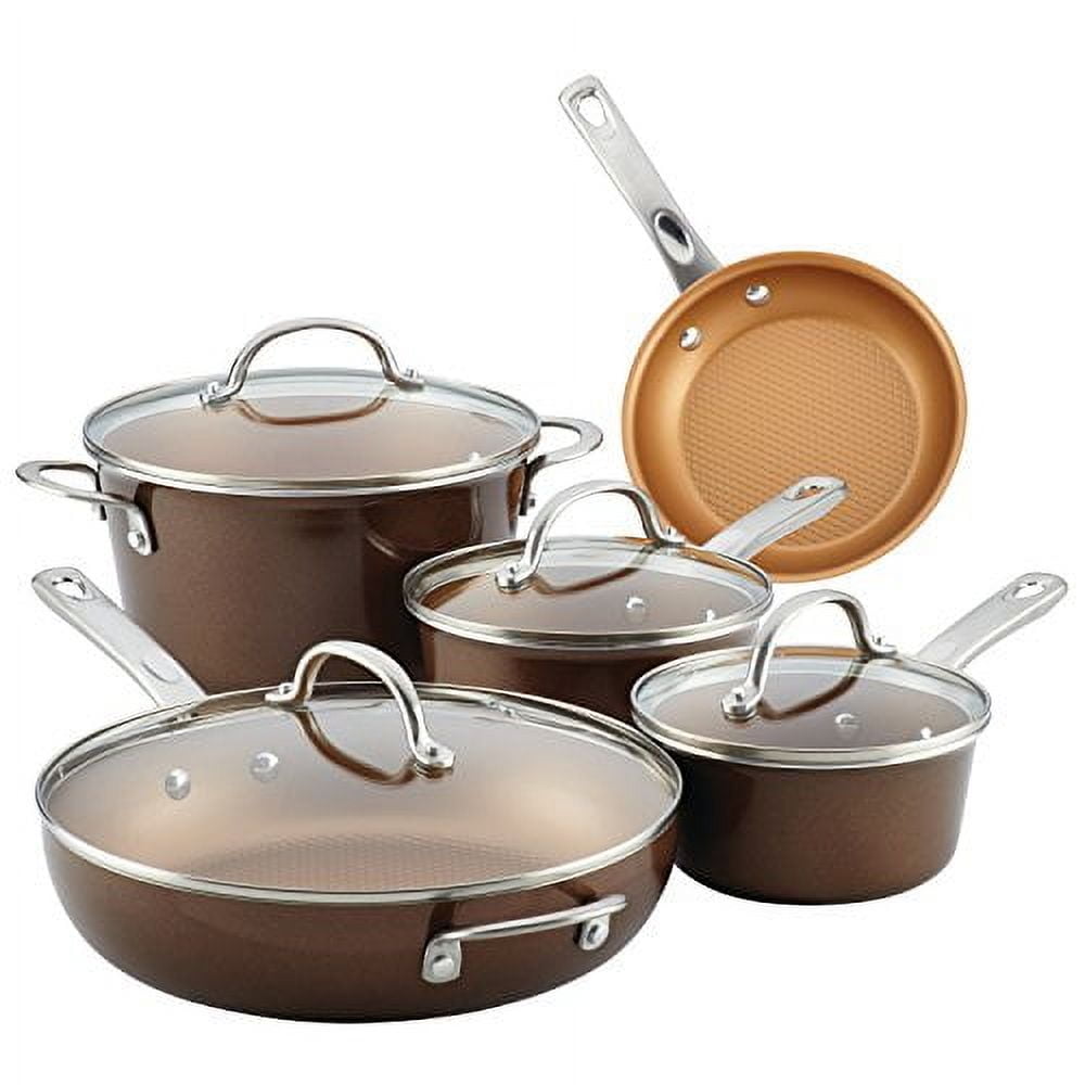 Brown Sugar Aluminum Nonstick 9-Piece Cookware Set