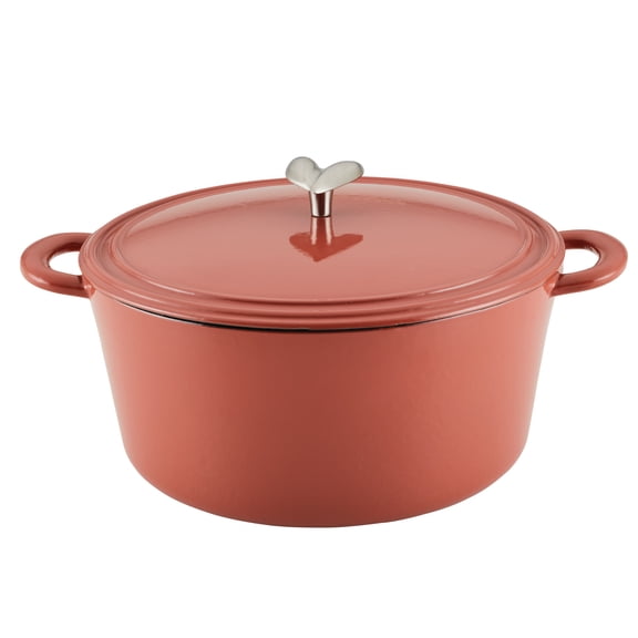 Ayesha Curry Enameled Cast Iron Dutch Oven with Lid, 6 Quart, Redwood