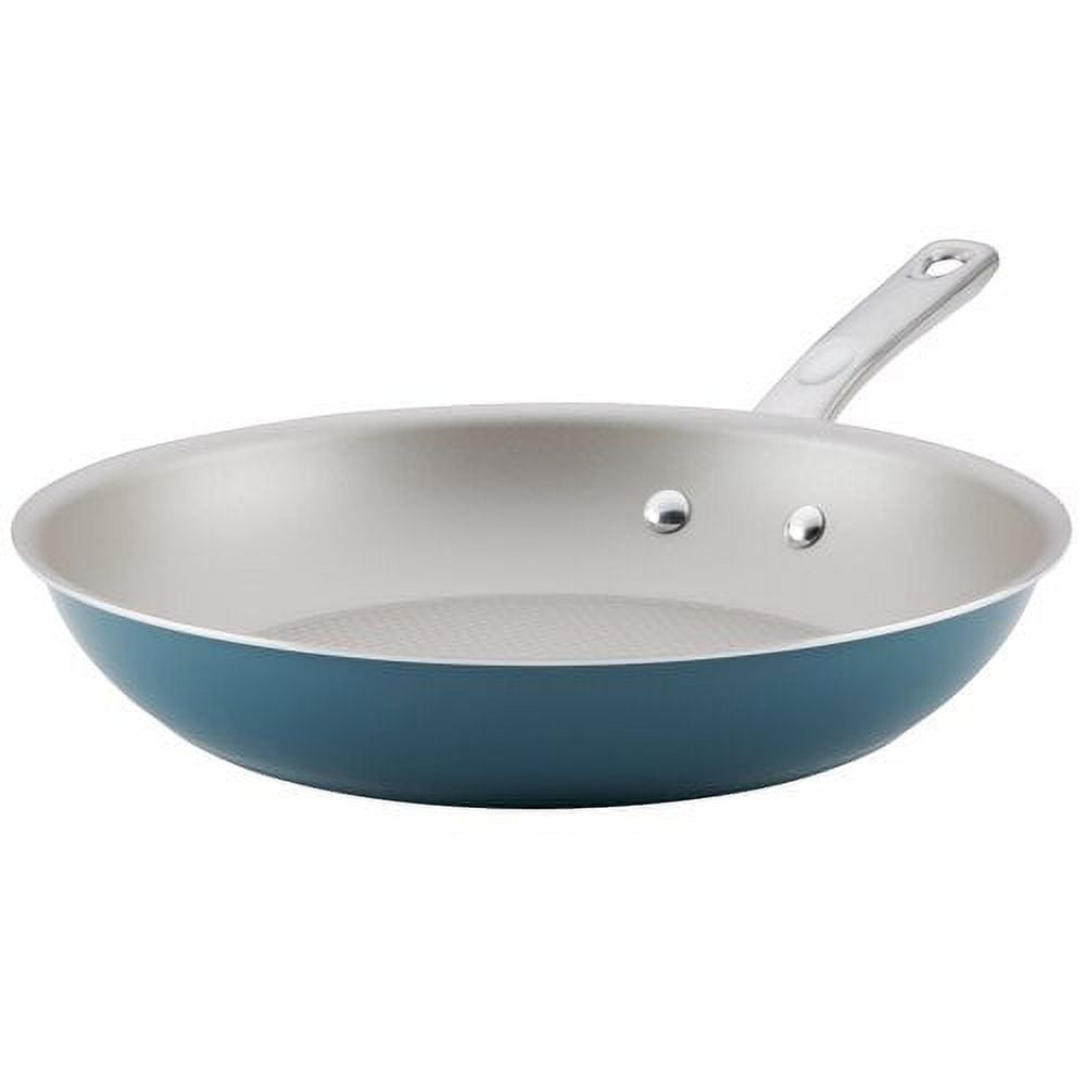 Twilight Teal 12.5" Aluminum Nonstick Skillet with Lid