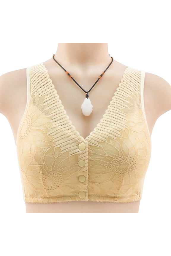 Bras for Older Women Front Closure Bras,Women's Fashion Front-Closure Lace Lingerie Bra