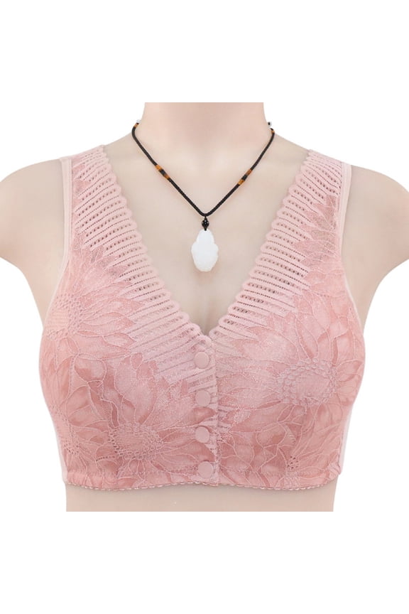 Bras for Older Women Front Closure Bras,Women's Fashion Front-Closure Lace Lingerie Bra