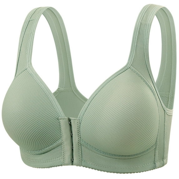 Ayfxijin Bras for Older Women Front Closure Bras,Women's Non-steel Lace Stitching Gathered Adjustable Bra Underwear