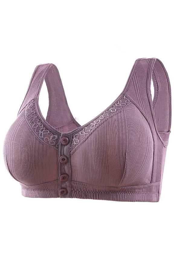 Bras for Women,Front Button Shaping Cup Shoulder Strap Underwire Bra Plus Size Extra-Elastic Wirefree