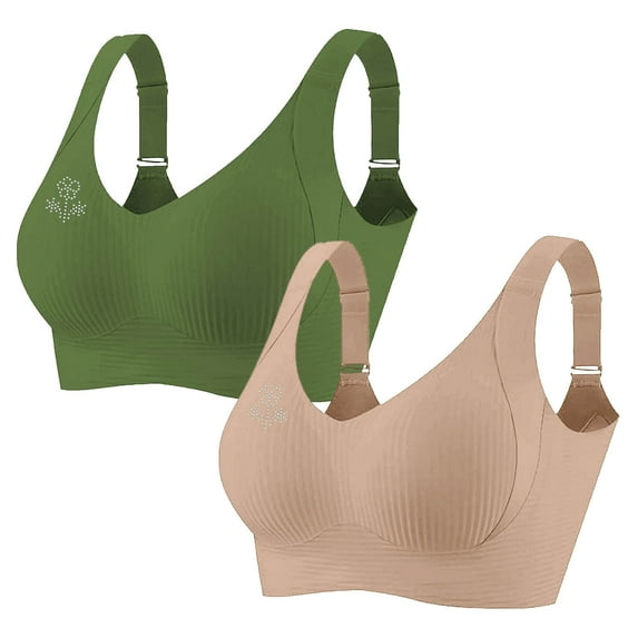 Ayfxijin Bras for Women No Underwire,2pc Bra Women Fashion Sports Bra Underwear Bra Everyday Underwear