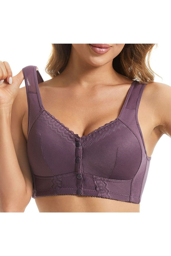 Bras for Women No Underwire,Size Women's No- Bra No Front Button No-Slip Underwear