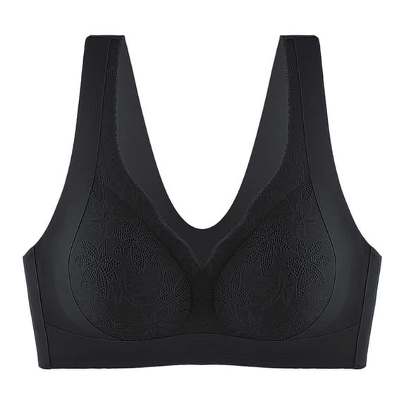 Ayfxijin Bras for Women No Underwire,Woman's Embroidery Thin Style Ventilate Front Buckle Bra Without Steel Rim