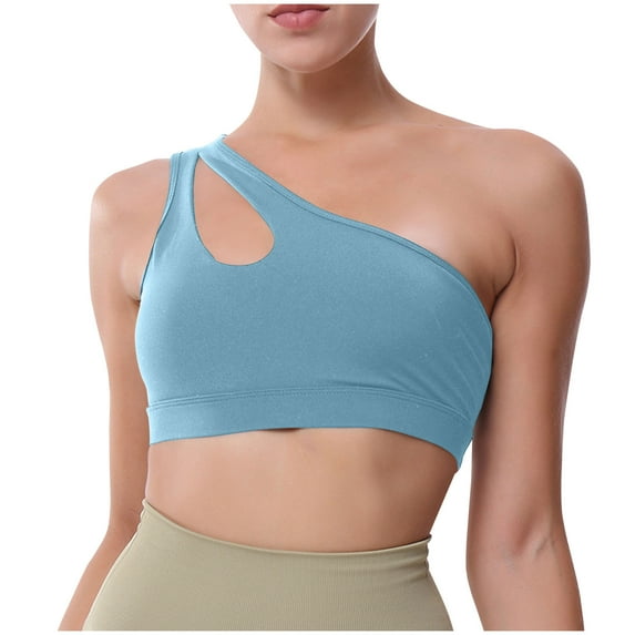 Ayfxijin Bras for Women No Underwire,Woman's Solid Large Size One-Shoulder Ventilate Sport Bras Without Steel Rim