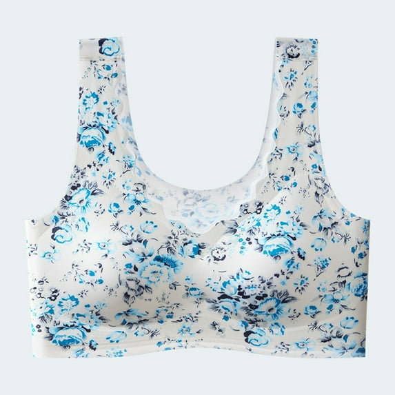 Ayfxijin Bras for Women No Underwire,Women's Thin Fixed Cup Front Opening Buckle Large Size Gathering Bra Underwear