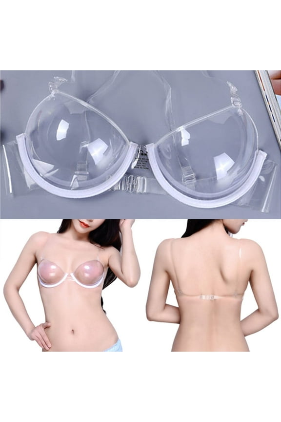 Bras for Women,Transparent Clear Bra Invisible Strap Plastic Bra Disposable Underwear Bra