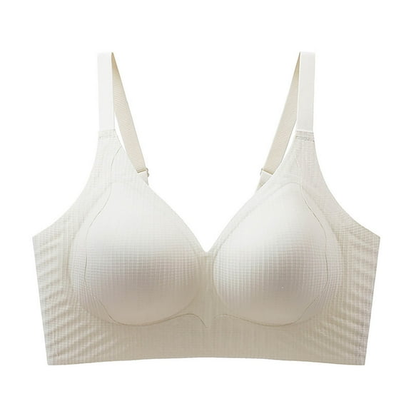 Ayfxijin Bras for Women,Women Solid Honeycomb Cup Wireless Semi Fixed Cup Jelly Glue Soft Support Gathering Daily Bra
