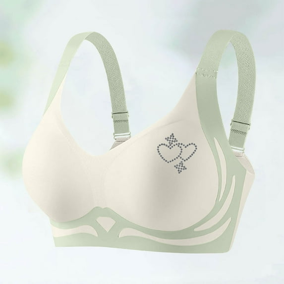 Ayfxijin Bras for Women,Women's Print Blocking Lifting Gathering Folding Sagging Bra Lingerie For Women Daily Bra