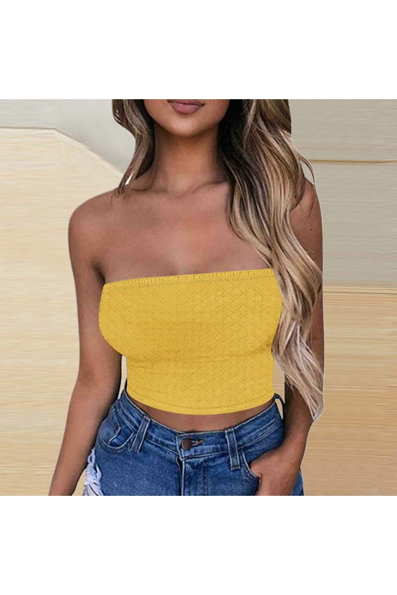 Bras for Women,Women's Solid Color Lock Sleeveless Strapless Solid Color Top