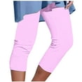 thumbnail image 1 of Ayfxijin Capri Pants for Women Sports Capris Solid Color Comfortable Casual Beach Pants Yoga Capris, 1 of 5