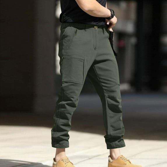 Ayfxijin Cargo Pants Fashion Cargo Pants Casual Solid Sports Work Pants Baggy Straight Leg Multi Pockets Lounge Wide Leg Workout Trousers