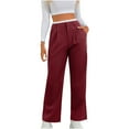 thumbnail image 1 of Ayfxijin Dress Pants Women Casual Trousers High Waisted Loose Straight Leg Stylish Suit Pants, 1 of 7