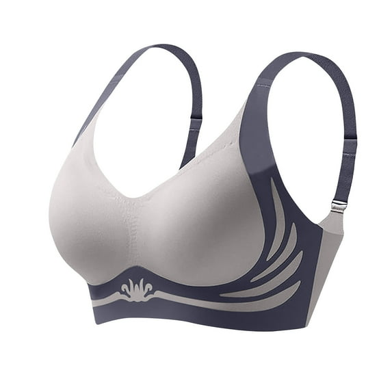 Ayfxijin Everyday Bras,Women Fashion Seamless Contrast Sponge Underwear Soft Support Breathable Fixed Cup Bra