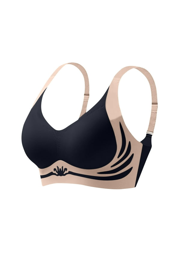 Everyday Bras,Women Fashion Seamless Contrast Sponge Underwear Soft Support Breathable Fixed Cup Bra