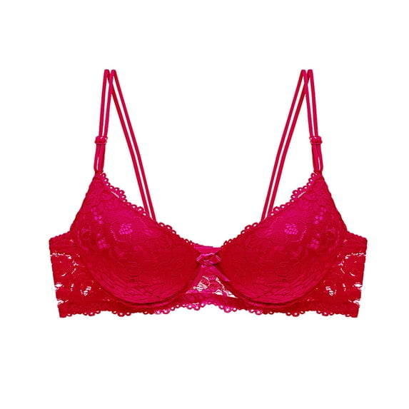 Ayfxijin Everyday Bras,Women's Solid Color Lace Steel Ring Oversized Gathering Underwear Daily Bra