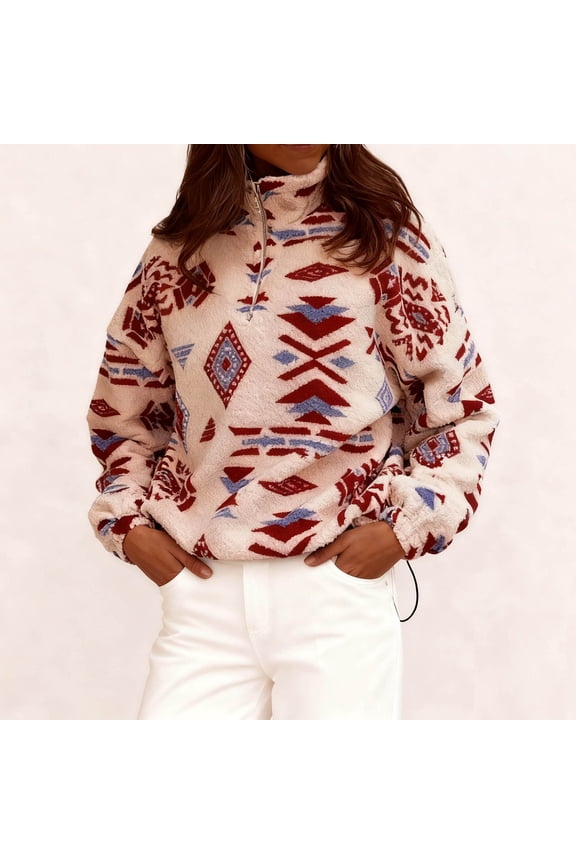 Fleece Jacket Women Winter Long-sleeved Turtleneck Jacket