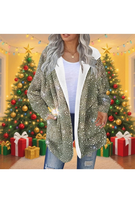 Fleece Jacket Women,Women's Winter Coats Fashion Print Warm Pullover Shoulder Down Jacket Long Sleeved Top