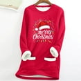 thumbnail image 1 of Ayfxijin Fleece Pullover Women,Women's Round Neck Comfortable And Casual Loose Pocket Thickened Warm Long Sleeve Tops, 1 of 3