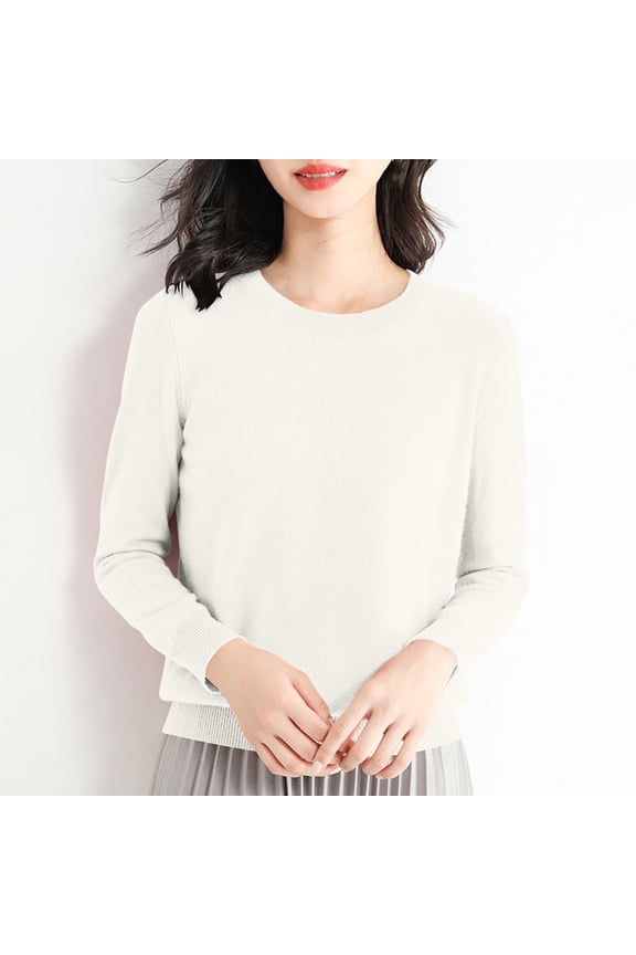 Going Out Tops for Women,Women's R-Neck Long Sleeve Loose Solid Color Blouse