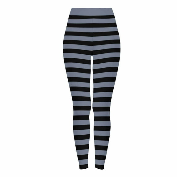 Ayfxijin Halloween Hiking Pants Women's Striped Print Leggings Sports Fitness Pants Tight Peach Hip Yoga Stretch Pants
