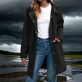 thumbnail image 1 of Ayfxijin Jackets for Women,Women's Outdoor Raincoat Windbreaker Fashion Solid Color Button Long Sleeve Collar Top, 1 of 6