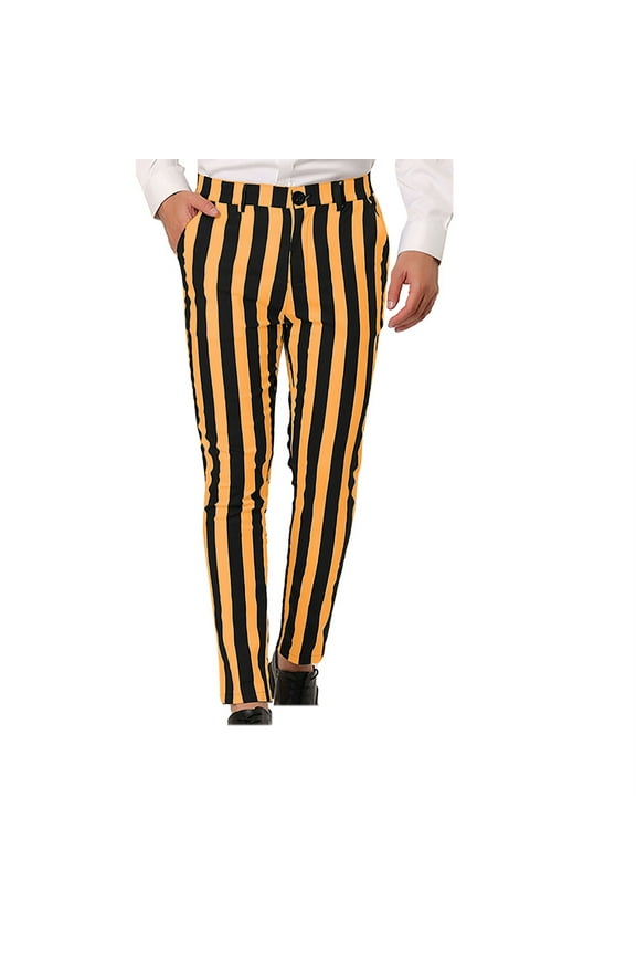 Leggings for MenMen's Stripe Personalized Pants Pocket Button Suit Pants Leggings Casual Pants