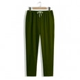 thumbnail image 1 of Ayfxijin Men Solid Color Casual Fashion Elastic Waist Loos Wide Leg Pants Straight Pants, 1 of 6