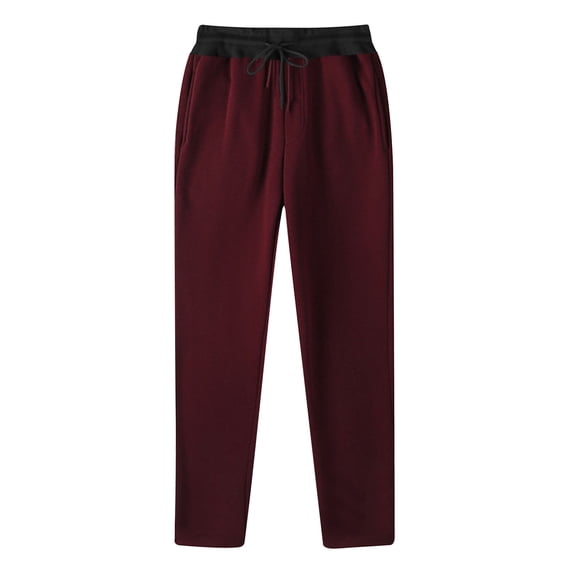 Ayfxijin Men's Pants Fashion Drawstring Elastic Waist Solid Color Casual Sweat Length Pants