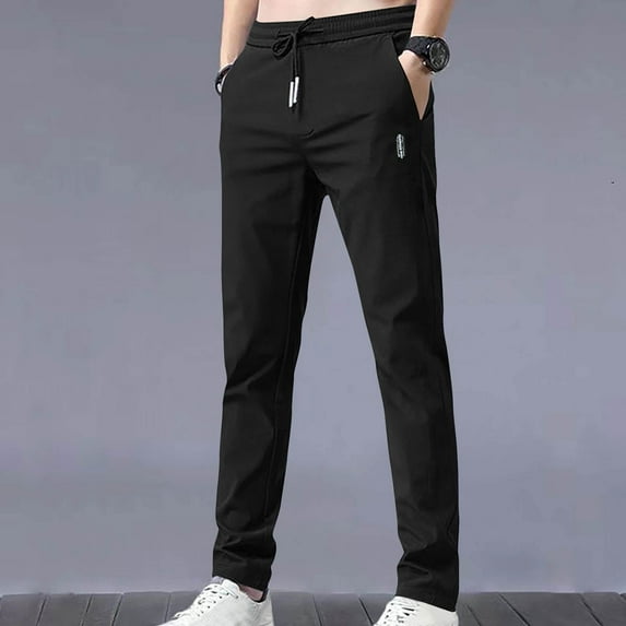 Ayfxijin Men's Work Pants Fashion Summer Casual Solid Classic Trousers Long Pants