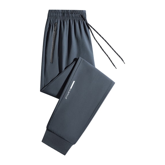 Ayfxijin Mens Work Pants Casual Fashion Pocket Ankle Binding Solid Color Elastic Waist Drawstring Cropped Pants