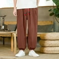thumbnail image 1 of Ayfxijin Pants for Men，Men's Casual Fashion Holiday Solid Casual Elastic Waist Pocket Pants, 1 of 4